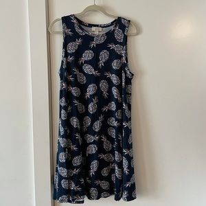 Ann Taylor Loft Pineapple Shift Print Dress (XL)